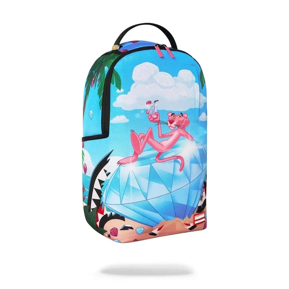 Sprayground Pink Panther Big OL' Diamond Backpack Unisex Blue Outdoor Bag